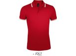 Sols 00577 | Polo Da Uomo Pasadena - Colore: Rosso/Bianco - Taglia: S