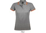 Sols 00578 | Polo Donna Pasadena - Colore: Grigio Melange/Arancione - Taglia: L