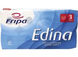 Fripa 1010812 Carta Igienica Edina - 3 Veli, Goffrata, Bianco Brillante, 8 Rotoli Da 250 Fogli Ciascuno