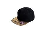 Result Headwear RC087X | 6 Panel Cut Bronx Flat Glitter Peak Snapback Cap - Colore: Nero/Oro - Taglia: Unica