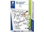 10X Staedtler 356-9 Lumocolor Flipchart-Marker Schwarz