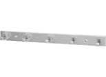 Porta Asciugamani 5 Ganci H.35Mm L.360Mm Alluminio Anodizzato Argento A.33.5Mm Hermeta