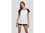 Urban Classics Donna - Raglan Top A Contrasto Weiß - S