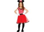 Costume Di Carnevale Da Topo Per Bambini Orecchini Puntini Vestito Carnevale Festa Divertente, Taglia: 110/116 Colore: Rosso