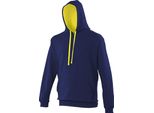 Felpa Con Cappuccio Awdis RW165 (Xs) (Oxford Blu Navy/Giallo Sole)