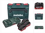 Set Base Metabo: 4X Batterie Li-Power 8,0 Ah 18 V Cas Agli Ioni Di Litio + Caricatore Doppio Duo Asc 145 + Valigetta Metabox (685135000)