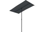 Vidaxl Ombrellone Con Palo In Alluminio 180X110 Cm Nero