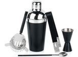 Koopman-Excellent Houseware Set Di Shaker E Accessori Da Bar, Acciaio Inossidabile, Nero/Argento