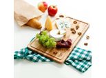 Creative Home Tagliere Da Cucina In Legno Di Faggio | 42 X 24.5 X 1.5Cm | Taglieri Ideali Per Aperitivo, Pane, Formaggi | Scanalatura Per Succhi