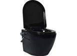 Vidaxl Wc Sospeso Senza Bordo Di Risciacquo Con Funzione Bidet In Ceramica Nera