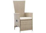 Vidaxl Sedie A Sdraio Da Giardino 2 Pezzi Con Cuscini Poly Rattan Beige