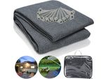 Jiubiaz Tenda Tappeto Campeggio Attrezzature Impermeabile Campeggio Tappeto Tenda Pavimento Tenda All'aperto Tarpaulin Picnic Coperta Tenda Pad Caravan 250X400Cm