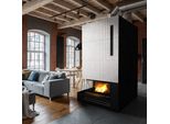 Inserto Camino In Acciaio Kratki Nadia Sinistro 14 Kw Ø 200 Con Porta Scorrevole