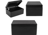 Creative Deco Grande Nera Scatola In Legno Porta Oggetti | 30X20X14Cm Con Coperchio | Contenitore Cassetta Per Decorare Cassetta Attrezzi Portagiochi