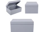 Creative Deco Grande Grigia Scatola In Legno Porta Oggetti | 30X20X14Cm Con Coperchio | Contenitore Cassetta Per Decorare Cassetta Portagiochi