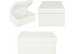 Creative Deco Grande Bianca Scatola In Legno Porta Oggetti | 30X20X14Cm Con Coperchio | Contenitore Per Decorare Cassetta Attrezzi Portagiochi