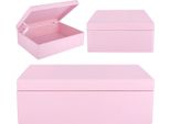 Creative Deco Xl Grande Rosa Scatola In Legno 40X30X14Cm | Con Coperchio | Contenitore Portaoggetti Per Decorare Cassetta Attrezzi Portagiochi