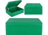 Creative Deco Xl Grande Verde Scatola In Legno 40X30X14Cm | Con Coperchio | Contenitore Portaoggetti Per Decorare Cassetta Attrezzi Portagiochi