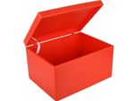 Creative Deco Xxl Rossa Grande Scatola In Legno Porta Oggetti | 40X30X24Cm | Con Coperchio | Contenitore Per Decorare Cassetta Attrezzi Portagiochi