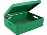 Creative Deco Xl Verde Grande Scatola In Legno Porta Oggetti 40X30X14Cm | Coperchio E Maniglie | Contenitore Da Decorare Cassetta Attrezzi Portagiochi