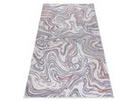 Tappeto Sizal Sion Onde 2836 Tessuto Piatto Ecru / Blu / Rosa Multicolore 200X290 Cm