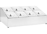 Vidaxl Supporto Gastronorm Con 8 Contenitori Gn 1/6 In Acciaio Inox