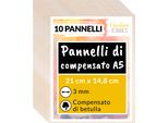 Creative Deco 10 X A5 Compensato Pannelli Legno Betulla 3Mm | Pannelli Compensato 148 X 210 X 3 Mm (+/- 0.5Mm) | Decorazione, Modellare, Pirografia