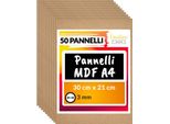 Creative Deco 50 X A4 Compensato Pannelli Legno 3Mm | Pannelli Compensato 300 X 210 X 3 Mm (+/- 0.5Mm) | Fogli Di Legno Per Decorazione, Modellare