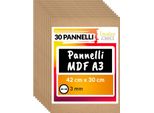 Creative Deco 30 X A3 Compensato Pannelli Legno 3Mm | Pannelli Compensato 420 X 300 X 3 Mm (+/- 0.5Mm) | Fogli Di Legno Per Decorazione, Modellare