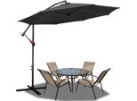 Jopassy Ombrellone Da 3 M UV40+ Ombrellone Da Giardino Girevole Ombrellone Con Manovella Alluminio, Grigio