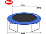 Jiubiaz Copertura Del Bordo Del Trampolino, Ø 305 Cm Copertura Della Molla Blu, Protezione Del Bordo, Tappetino Di Sicurezza, Resistente Ai Raggi Uv, Antistrappo Accessori Per Trampolino Accessori Per Trampolino