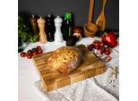 Creative Home Grande Tagliere Professionale 32 X 24 X 4Cm | Accessorio Da Cucina In Legno Massello | Quercia Naturale | Per Salumi Pane Formaggi Pesce