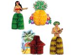 Decorazione Da Tavola Per Festa Hawaii In Cartone 4 Pezzi Colorati - Taglia Unica