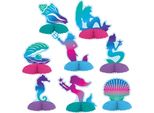 Decorazioni Di Carta A Forma Di Sirena 8 Pezzi Colorati 7 - 10 Cm - Taglia Unica