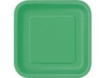 Piatto Di Carta Per Feste Quadrato 14 Pezzi Verde 23Cm - Taglia Unica