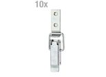 Alberts 851217 Serratura Per Casse, Con Gancio Di Chiusura A Manovella, Zincata, Passivata A Film Spesso, 61 X 18 Mm, Set Da 10