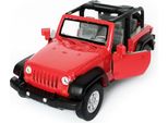 Jeep Wrangler Rubicon Metallo Modello Auto Auto Giocattolo Bambini Regalo 56 (Rosso Aperto)