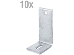 Alberts 848378 Staffa Regolabile, Con Foro Asolato, Per Fissaggio Su Calcestruzzo, Zincata A Caldo, 80 X 150 X 60 Mm, Set Da 10