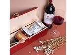 Creative Deco Scatola Per Vino In Legno Rossa | Porta Bottiglie Di Vino, Regalo 1 Bottiglia 0,7L | 35.1X11X9.8 Cm | Vintage Con Coperchio E Serratura