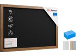 Lavagna Nera Da Gesso In Cornice Di Legno 90X60 Cm