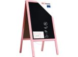 Lavagna Per Gesso Con Cavalletto Rosa Pastello Bifacciale 118X61 Cm