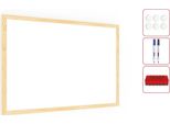 Lavagna Magnetica Cancellabile A Secco Bianca Con Cornice In Legno 60X40 Cm