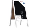 Lavagna Per Gesso Con Cavalletto Bianco Pastello Bifacciale 118X61 Cm
