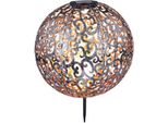 Kynast Garden Led Smd Bianco Caldo Globo Solare In Metallo Effetto Ruggine H 19 Cm