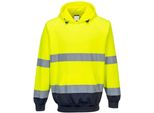 Portwest - Felpa Con Cappuccio Ad Alta Visibilità Da Uomo PC4395 (S) (Giallo/Marino)
