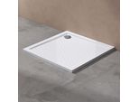 Doporro Piatto Doccia Antiscivolo Con Piletta 90X90X4Cm, Piatto Doccia Lucia01Ar In Acrilico Incl. Piletta Di Scarico (AL02), Forma: Quadrato, Bianco