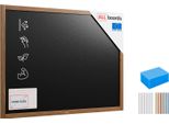 Lavagna Nera Da Gesso Resistente All'acqua In Cornice Di Legno 120X90 Cm