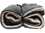 Unique Living | Lars /Wildleder Plaid 150X200Cm Dunkelgrau