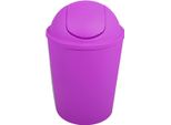 Msv Cestino Per Cosmetici Cestino Con Coperchio Basculante Da 5,5 Litri In Plastica Viola