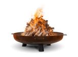 Braciere Da Giardino - Moodz Outdoor Living - Barciere 60 Cm Piedi E Maniglia - Corten - Bracere Da Giardino Esterno 60X60X23.5 Cm